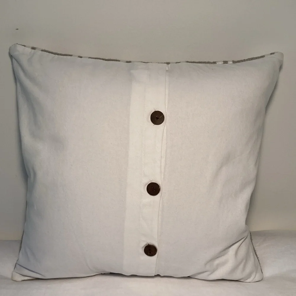 West elm decorative pillow 18” cotton button closure